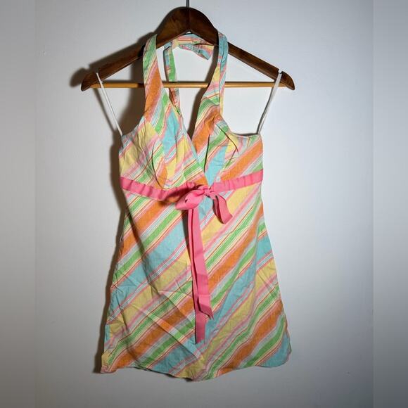 Charlotte Russe Multicolor Striped Halter Dress - Picture 3 of 5